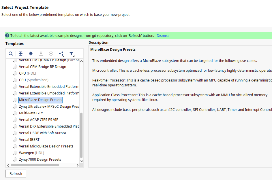 MicroBlaze Example template